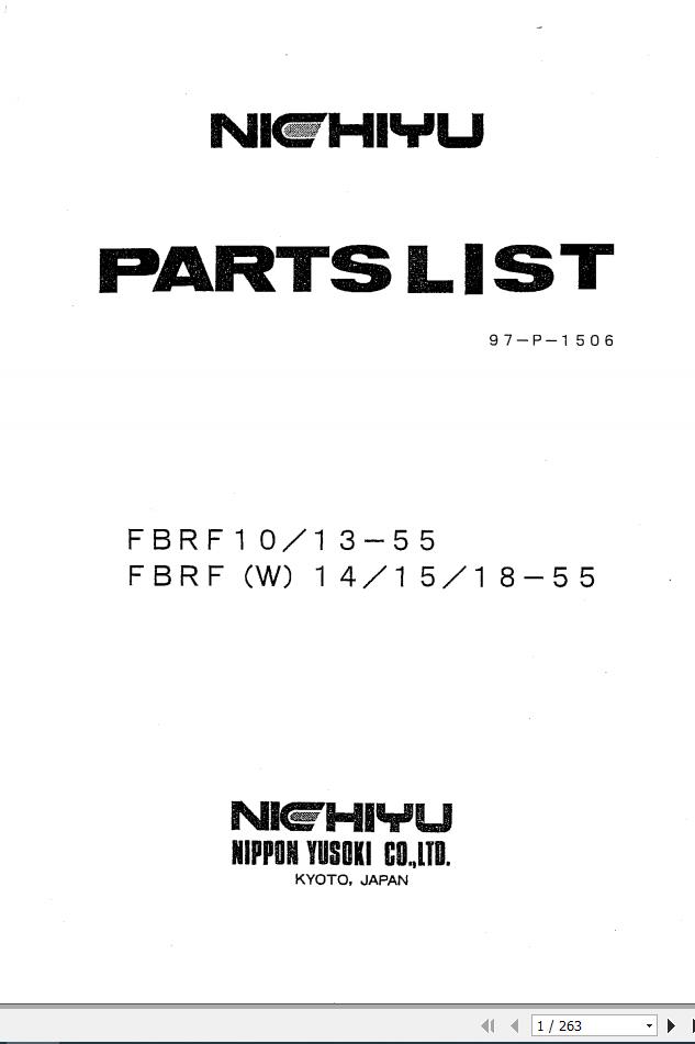Nichiyu FBRFW10141518 55 SERIES Part List97 P 1506
