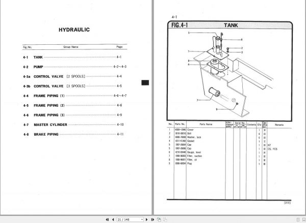 Nichiyu Forklift FB B202528P STD Parts List 3