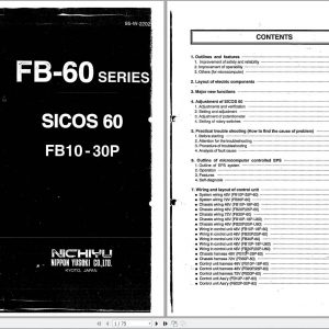 Nichiyu Forklift FB60 Series Troubleshooting Manual95W2202 1