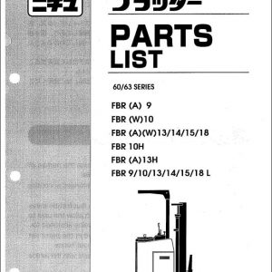 Nichiyu Forklift FBRAW9 18 60 63S Parts List96P1002 1