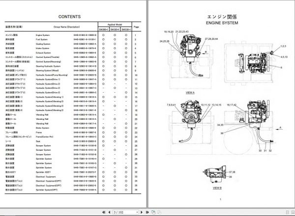 Sakai SW300320330 1 Vibrating Rollers Parts Catalogue 2