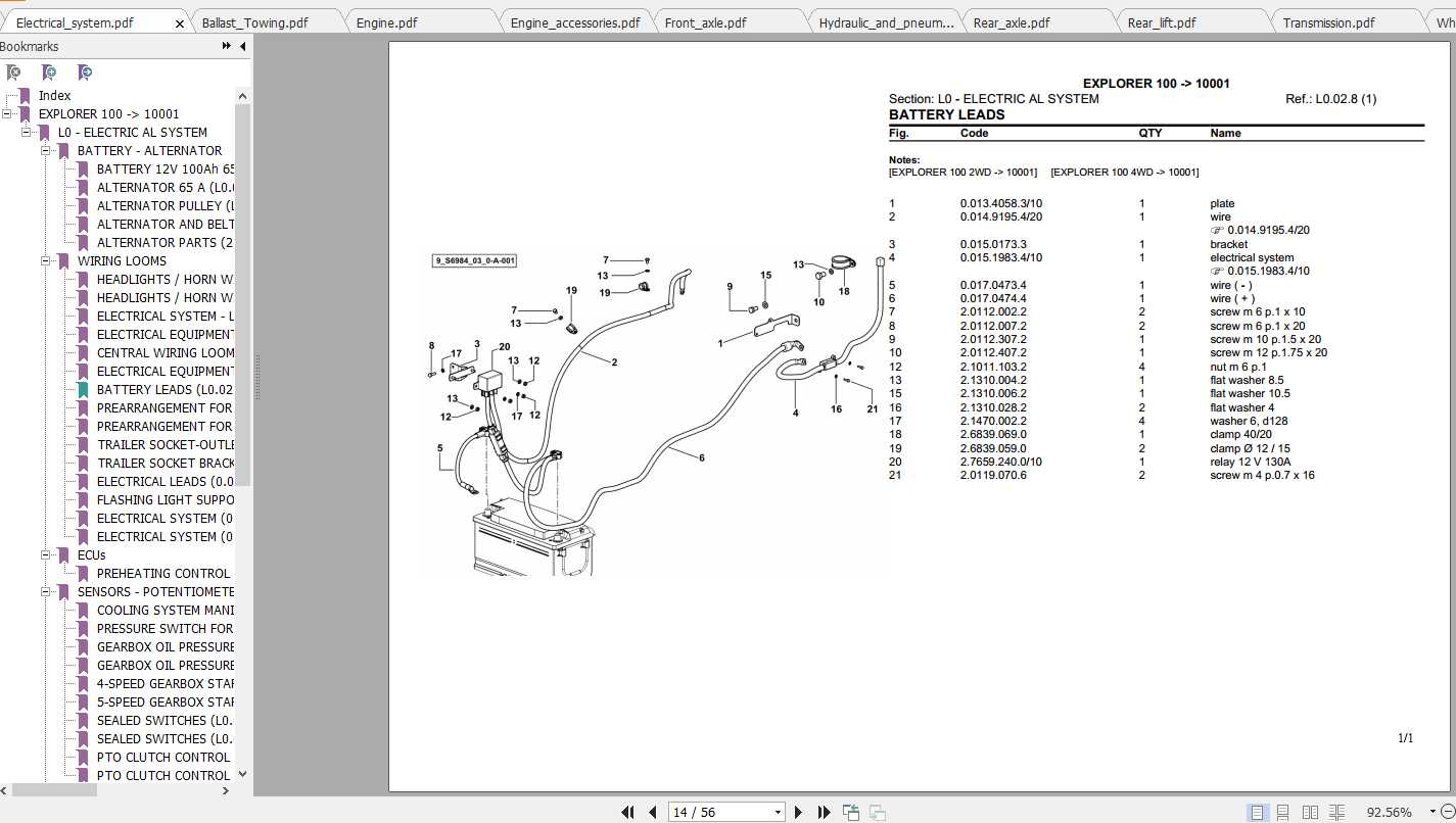 Same Tractor Explorer 100 after 10001 Parts Catalog 1