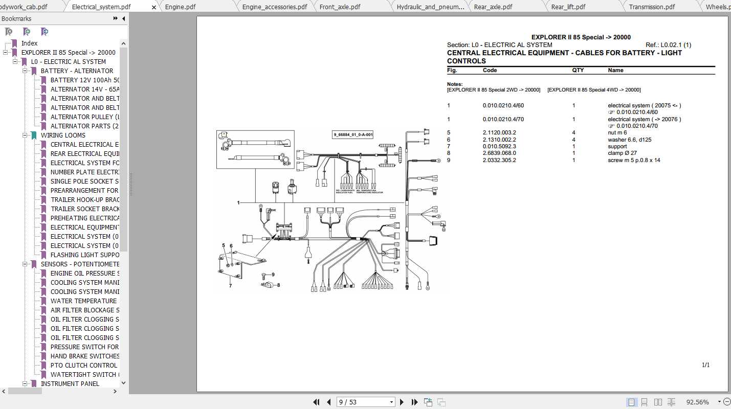 Same Tractor Explorer II 85 Special Parts Catalog 1