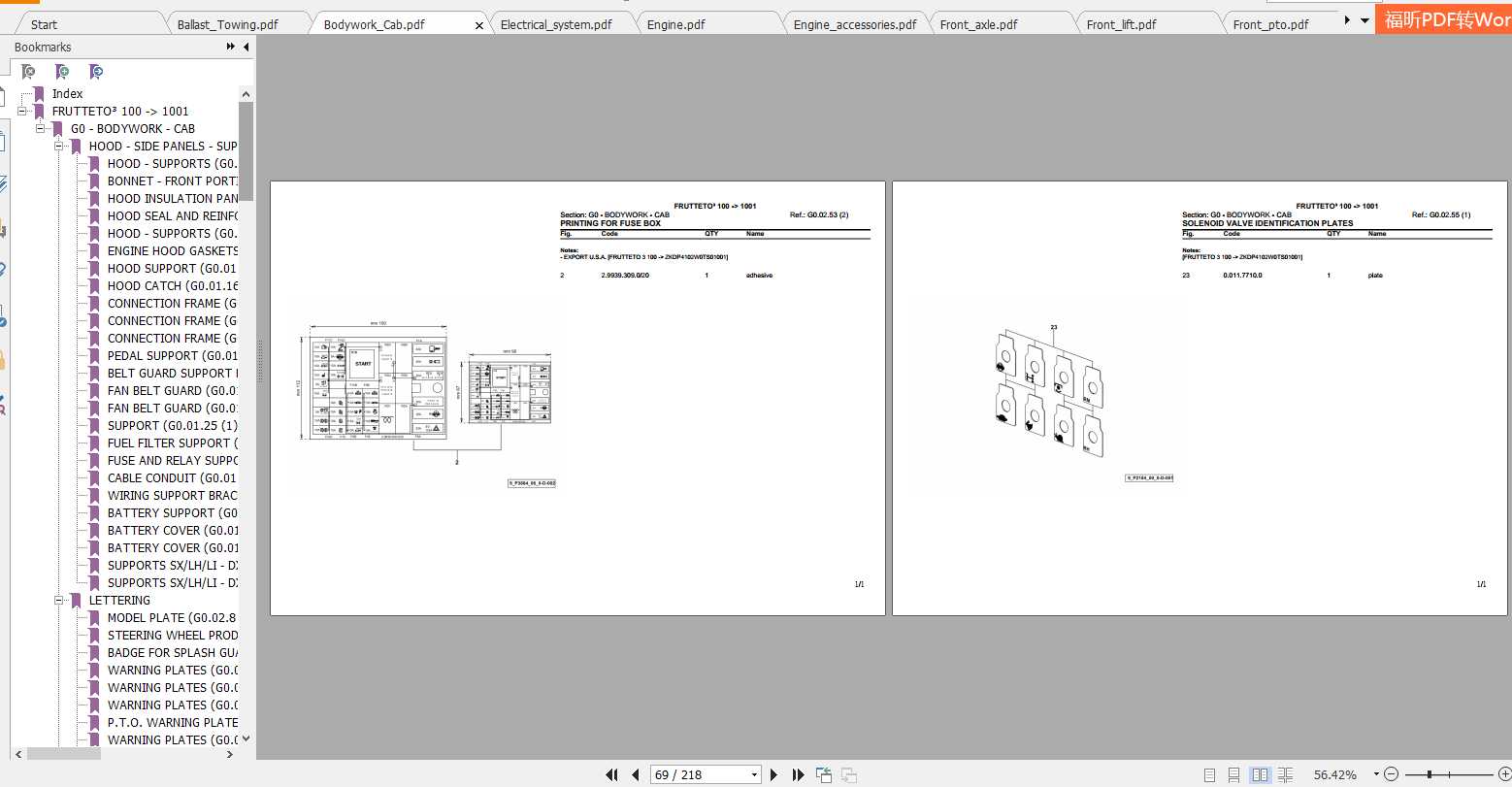 Same Tractor Frutteto3 100 Parts Catalog 1