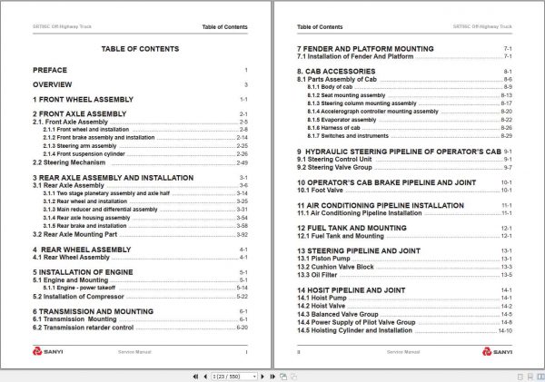 Sany SRT95C Off Highway Truck Service Manual 2