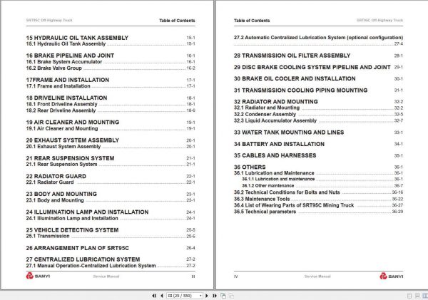 Sany SRT95C Off Highway Truck Service Manual 3