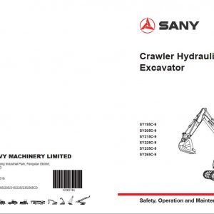 Sany SY195C9 SY265C9 Crawler Hydraulic Excavator Operation Maintenance 1