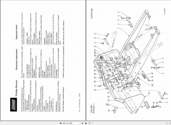 Schaeff Loader Excavator SKB1000 1000T Parts Catalog 3