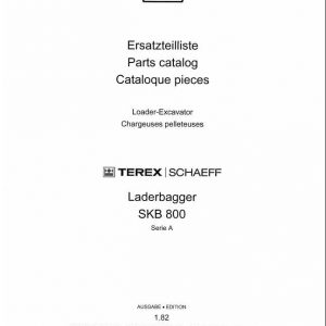 Schaeff Loader Excavator SKB800A Parts Catalog 1