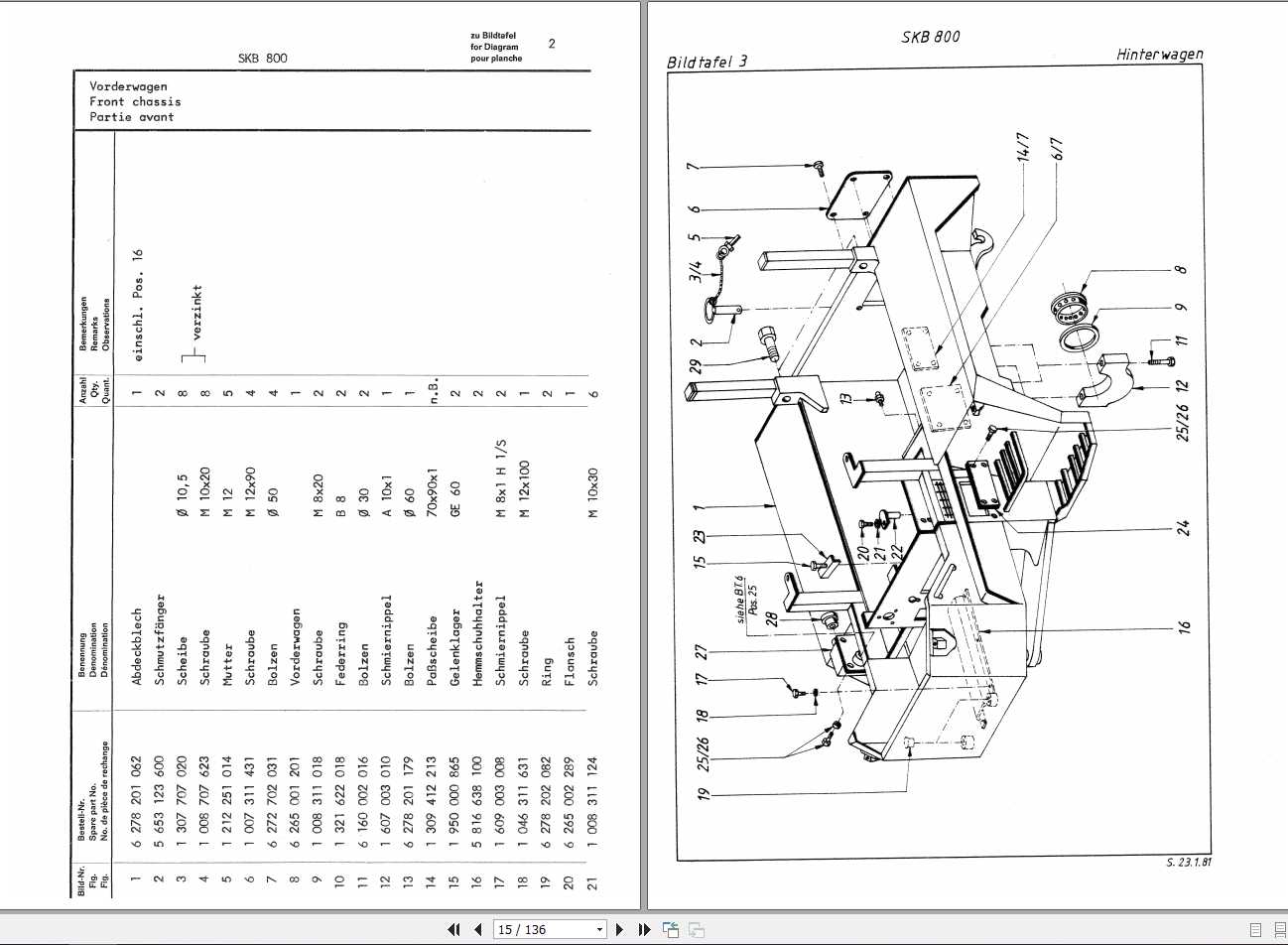 Schaeff LoaderExcavator SKB800 Parts Catalog