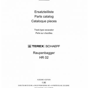 Schaeff Track Type Excavator HR02 Parts Catalog 1