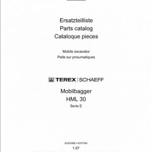 Schaeff Wheel Excavator HML30E Parts Catalog 1