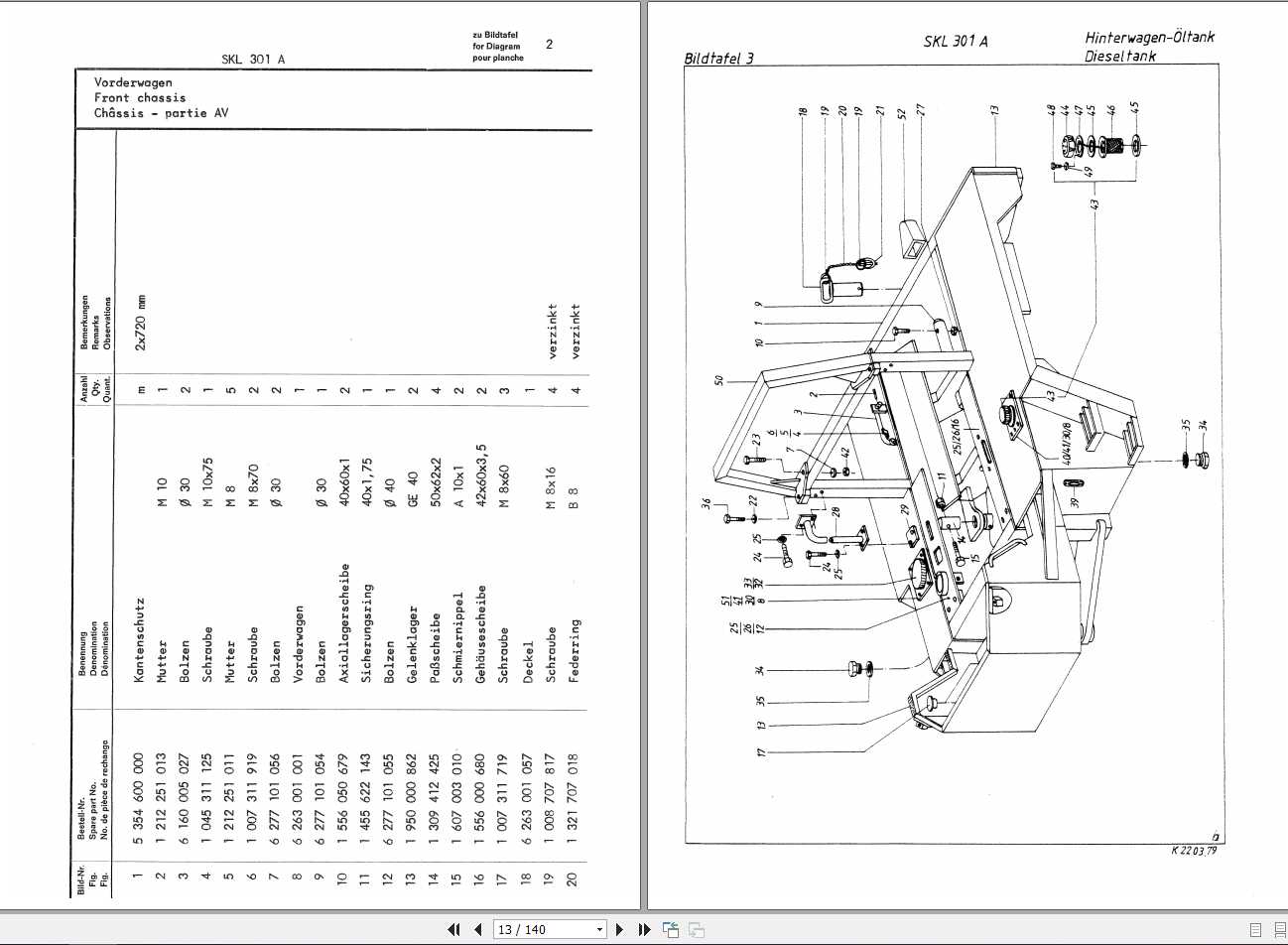 Schaeff Wheel Loader SKL301A Parts Catalog