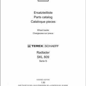 Schaeff Wheel Loader SKL809S Parts Catalog 1