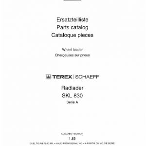 Schaeff Wheel Loader SKL830A Parts Catalog 1