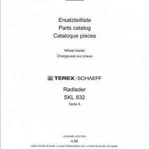 Schaeff Wheel Loader SKL832A Parts Catalog 1