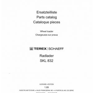 Schaeff Wheel Loader SKL832 Parts Catalog 1