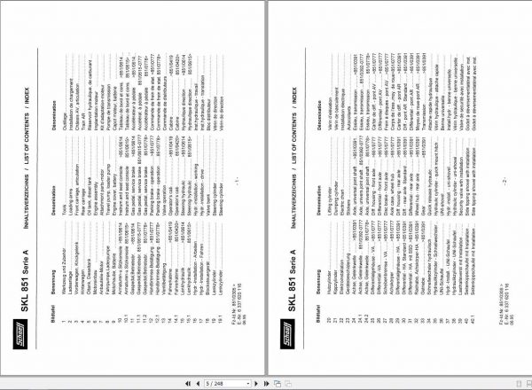 Schaeff Wheel Loader SKL851A Parts Catalog 2