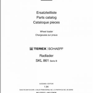Schaeff Wheel Loader SKL861B Parts Catalog 1