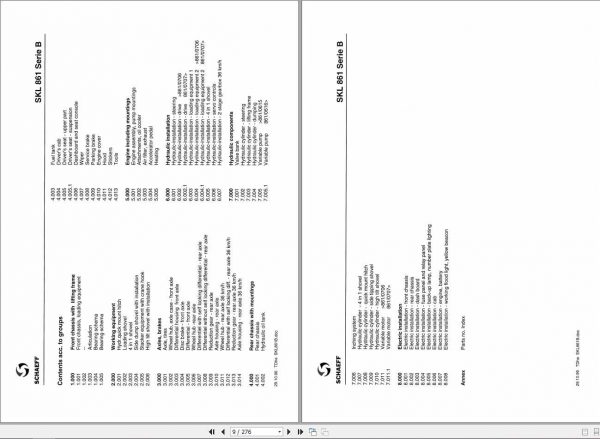Schaeff Wheel Loader SKL861B Parts Catalog 2