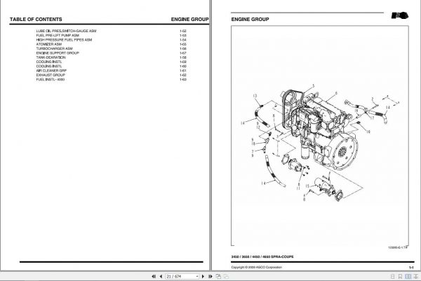 Spra Coupe EU 3450 3650 4450 4650 Sprayer Repair Time ScheduleAG331638C 3
