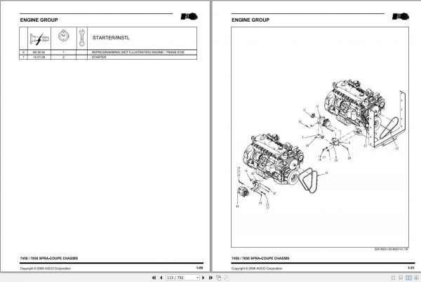 Spra Coupe NA Applicators 7450 7650 Chassis Repair Time ScheduleAG331639A 3