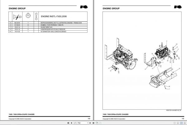 Spra Coupe SA 7450 7650 Chassis Repair Time ScheduleAG331639A 2
