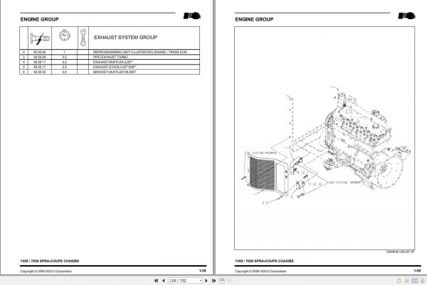 Spra Coupe SA 7450 7650 Chassis Repair Time ScheduleAG331639A 3