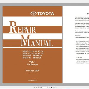 Toyota Forklift Truck PDF 71GB DVD EN Service Part Manuals 0 1