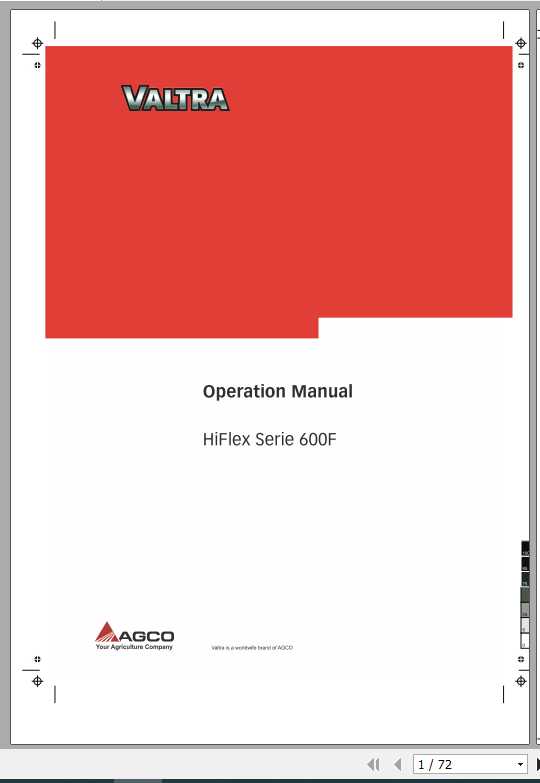 Valtra SA Harvesting HiFlex 600F Operation Manual 1