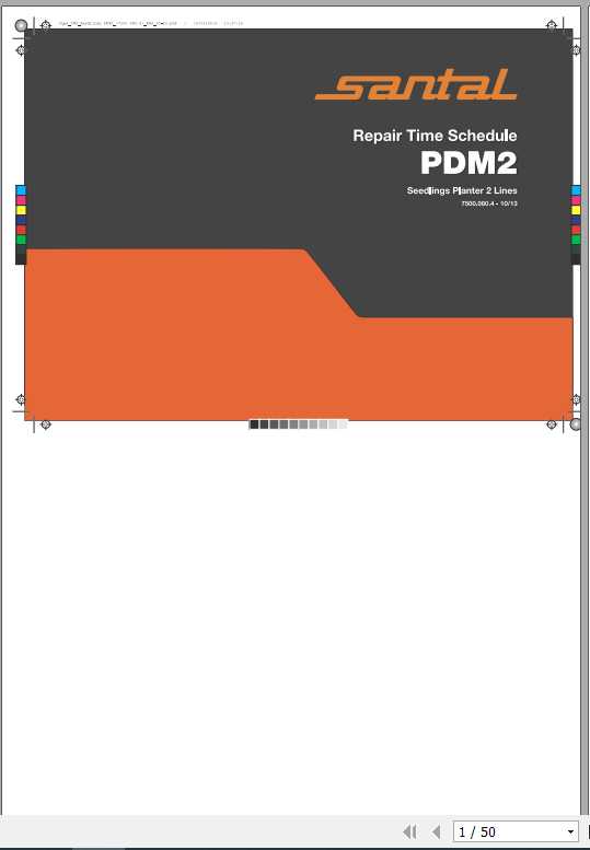 Valtra SA Seeding PDM2 Repair Time Schedule 1
