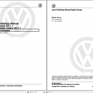 Volkswagen Passat 2019 2020 CBCB2CB5 Workshop Manuals