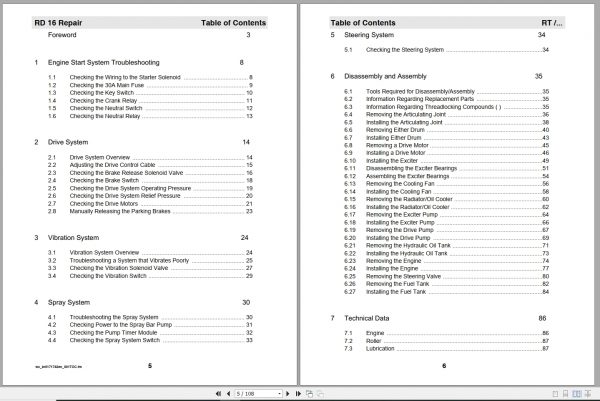 Wacker Neuson Roller RD 16 Repair Manual0171742en 2