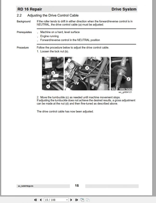Wacker Neuson Roller RD 16 Repair Manual0171742en 3