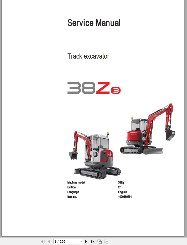 Wacker Neuson Track Excavator 38Z3 Service Manual433688023 1
