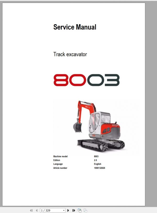 Wacker Neuson Track Excavator 8003 Service Manual1000132826 1