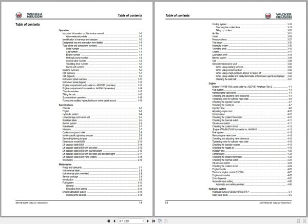 Wacker Neuson Track Excavator 8003 Service Manual1000132826 2