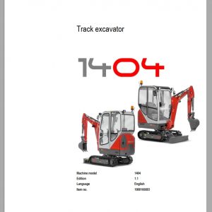 Wacker Neuson Track Excavators 1404 Service Manual1000166693 1