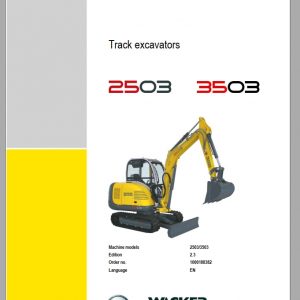 Wacker Neuson Track Excavators 2503 3503 Operators Manual1000188382 1