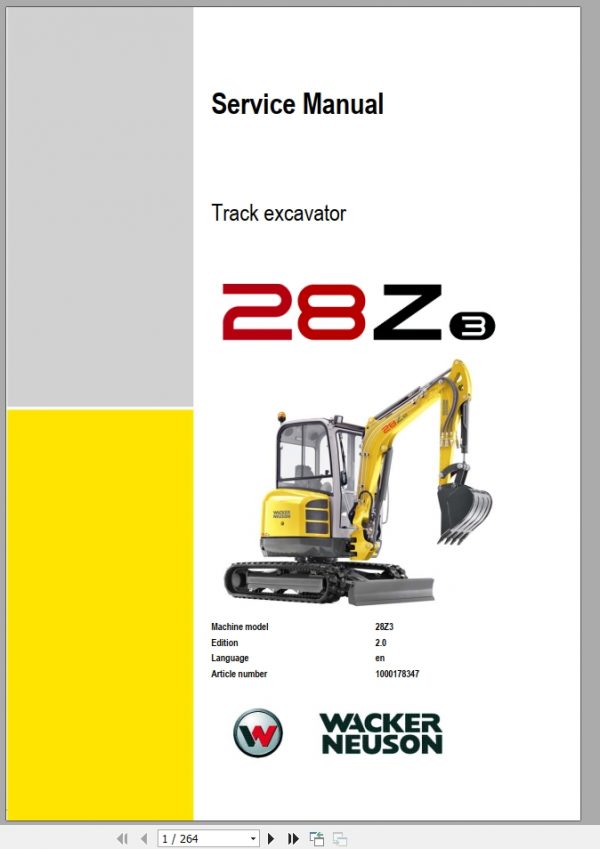 Wacker Neuson Track Excavators 28Z3 Service Manual1000178347 1