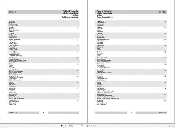 Wacker Neuson Walk Behind Rollers RD 7H S Parts Manual0009487 2