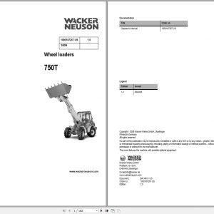 Wacker Neuson Wheel Loaders 750T Operators Manual367158199 1