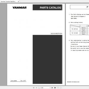 Yanmar Crawler Backhoe Vio27 Parts Catalog 1