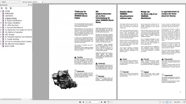 Yanmar Diesel 1GM10 3HM35 Operation Manual128270 4E 2