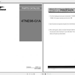 Yanmar Diesel 4TNE98 G1A Parts Catalog 1