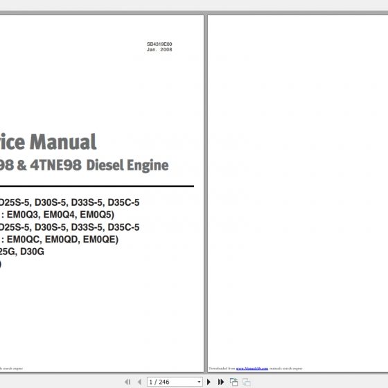 Yanmar Diesel Engine 4TNV98 Series Parts Manual_917304