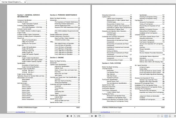Yanmar Diesel Engine 4TNV98 4TNE98 Service ManualSB4319E00 2