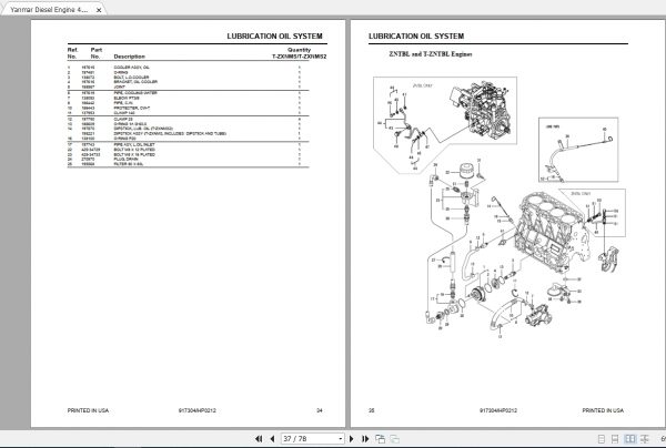 Yanmar Diesel Engine 4TNV98 Series Parts Manual917304 3