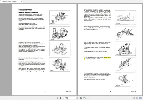 Yanmar Diesel Tractor EF393T Operators Manual 3