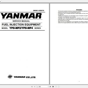 Yanmar Fuel Injection Equipment YPD MP2 MP4 Service Manual 1